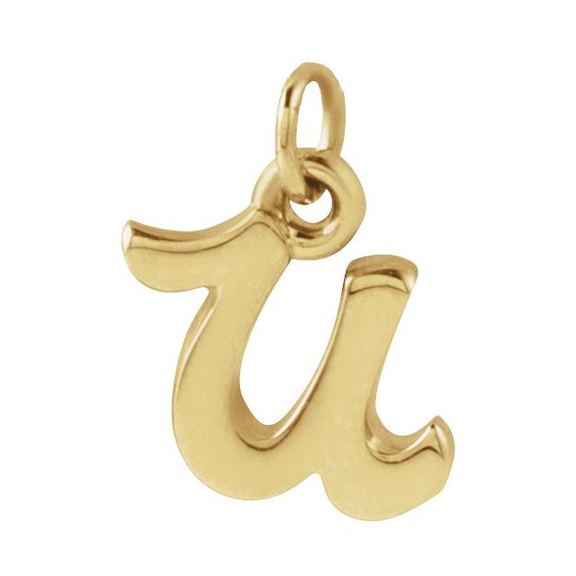 Lowercase Initial Charm - erin gallagher variant--U variant--14K-yellow-gold