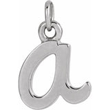 Lowercase Initial Charm - erin gallagher variant--A variant--Sterling-silver variant--14K-white-gold