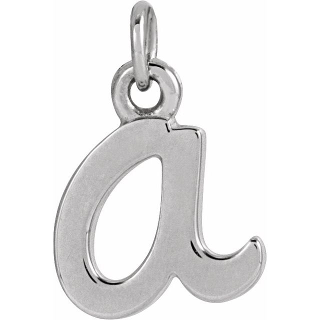 Lowercase Initial Charm - erin gallagher variant--A variant--Sterling-silver variant--14K-white-gold