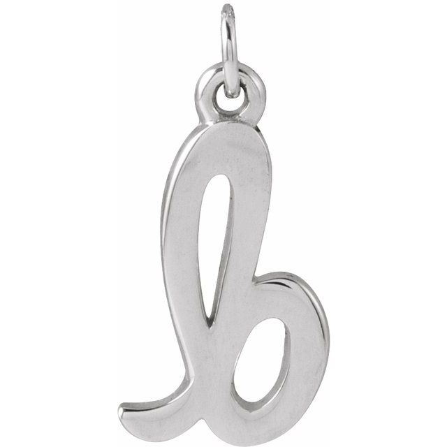 Lowercase Initial Charm - erin gallagher variant--B variant--Sterling-silver variant--14K-white-gold