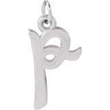 Lowercase Initial Charm - erin gallagher variant--P variant--Sterling-silver variant--14K-white-gold