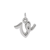 Lowercase Initial Charm - erin gallagher variant--V variant--Sterling-silver variant--14K-white-gold