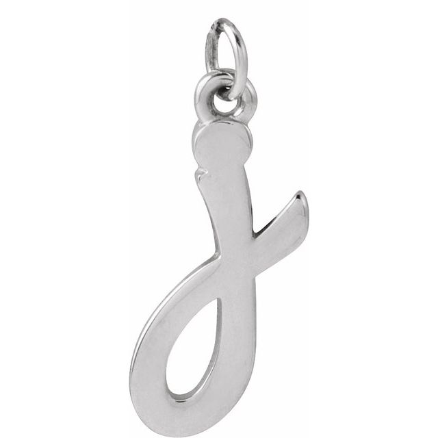 Lowercase Initial Charm - erin gallagher variant--J variant--Sterling-silver variant--14K-white-gold