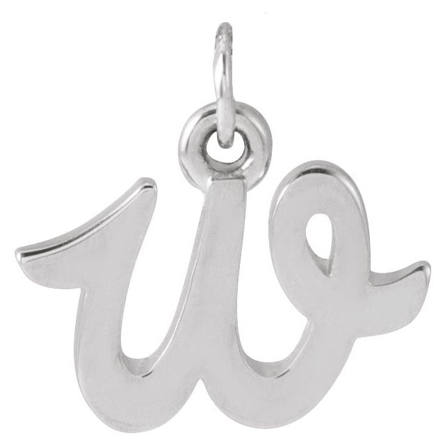 Lowercase Initial Charm - erin gallagher variant--W variant--Sterling-silver variant--14K-white-gold