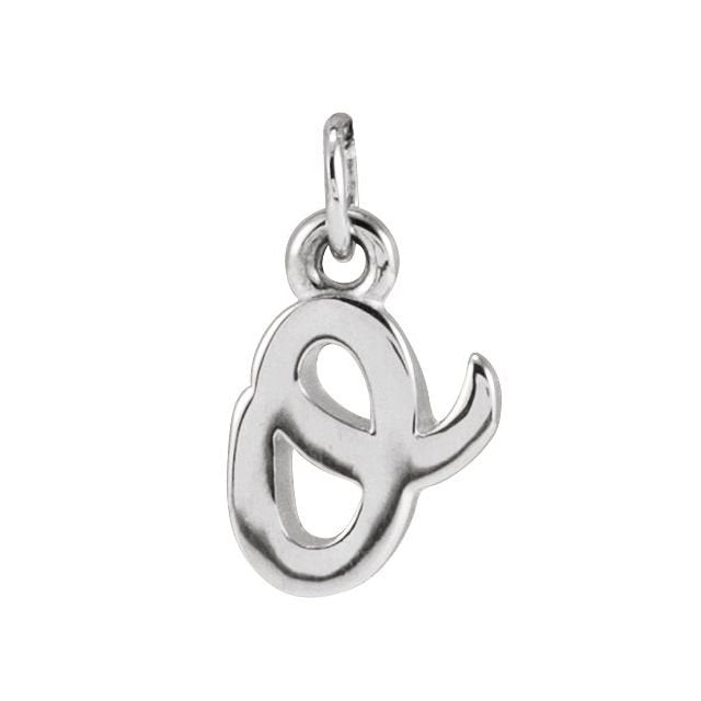 Lowercase Initial Charm - erin gallagher variant--O variant--Sterling-silver variant--14K-white-gold