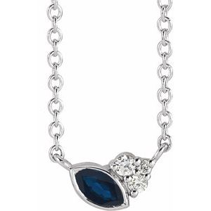 Marquise Sapphire Necklace - erin gallagher