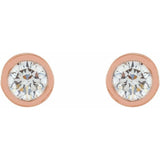 Micro-bezel Diamond Studs - erin gallagher rose gold variant--14K-rose-gold