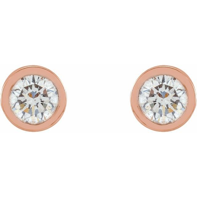 Micro-bezel Diamond Studs - erin gallagher rose gold variant--14K-rose-gold