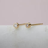 Micro-bezel Diamond Studs - erin gallagher yellow gold variant--14K-yellow-gold