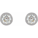 Micro-bezel Diamond Studs - erin gallagher white gold variant--14K-white-gold