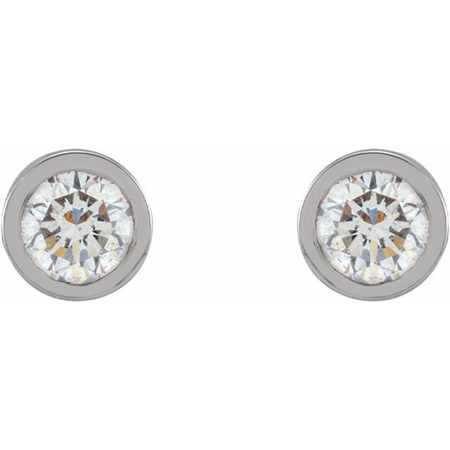 Micro-bezel Diamond Studs - erin gallagher white gold variant--14K-white-gold