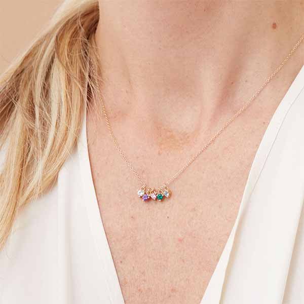 Minimalist birthstone charm 14K gold USA
