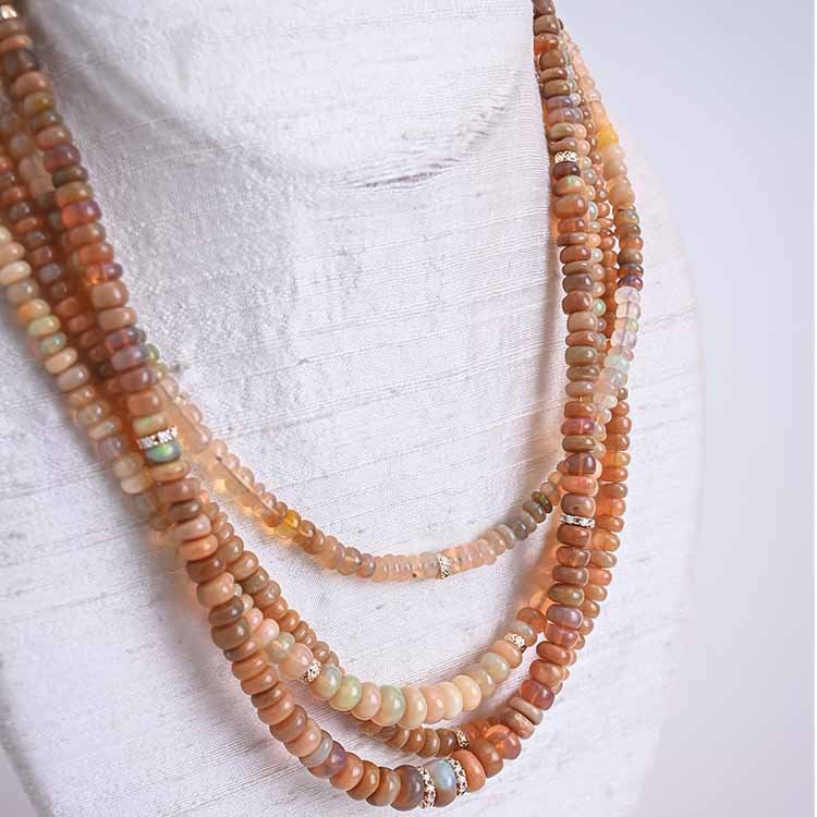 'Olivia' Strand of Ethiopian Opal Necklac - erin gallagher