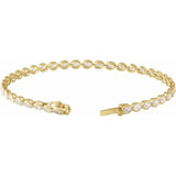 Diamond tennis bracelet clasp and oval stone detail yellow gold variant--14K-yellow-gold