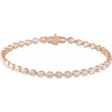Oval-cut lab-grown diamond tennis bracelet in 14K rose gold rose gold variant--14K-rose-gold