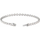 white gold Oval Cut 4 9/10CTW Lab-Grown Diamond Tennis Bracelet clasp detail white gold variant--14K-white-gold
