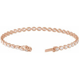 Rose Gold Diamond tennis bracelet clasp and oval stone detail rose gold variant--14K-rose-gold