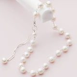 Pearl Chain Necklace - erin gallagher variant--Sterling-silver variant--Pearl