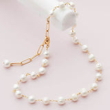 Pearl Chain Necklace - erin gallagher variant--Gold-fill variant--Sterling-silver variant--Pearl