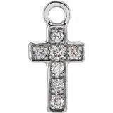 Petite Pave Diamond Cross Charm - erin gallagher variant--14K-white-gold
