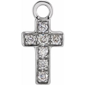 Petite Pave Diamond Cross Charm - erin gallagher variant--14K-white-gold
