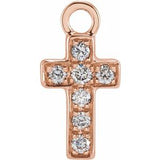 Petite Pave Diamond Cross Charm - erin gallagher variant--14K-rose-gold