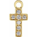 Petite Pave Diamond Cross Charm - erin gallagher variant--14K-yellow-gold