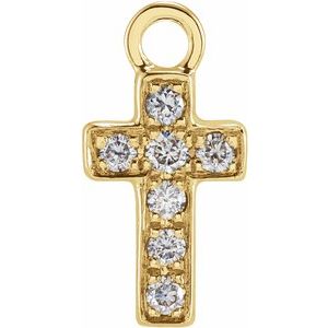 Petite Pave Diamond Cross Charm - erin gallagher variant--14K-yellow-gold
