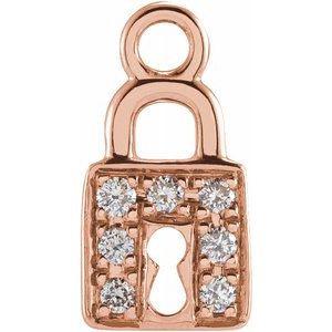 Petite Pave Diamond Lock Charm - erin gallagher