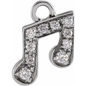 Petite Pave Diamond Music Note Charm - erin gallagher