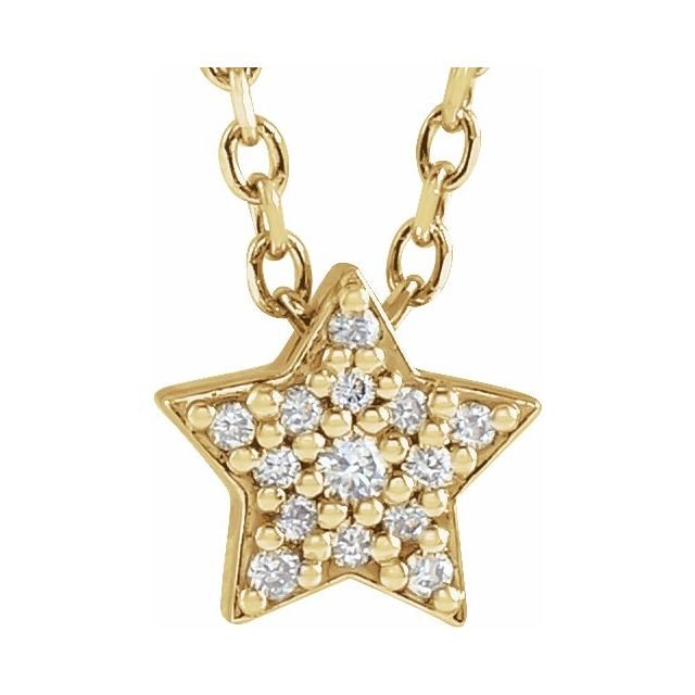 Petite Pave Diamond Star Necklace - erin gallagher variant--14K-yellow-gold
