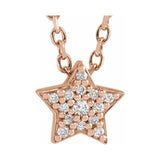 Petite Pave Diamond Star Necklace - erin gallagher variant--14K-rose-gold