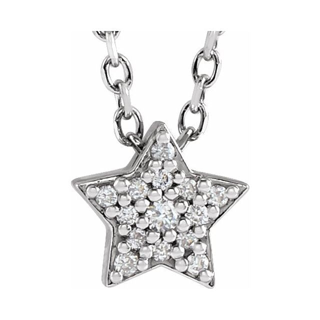Petite Pave Diamond Star Necklace - erin gallagher variant--14K-white-gold