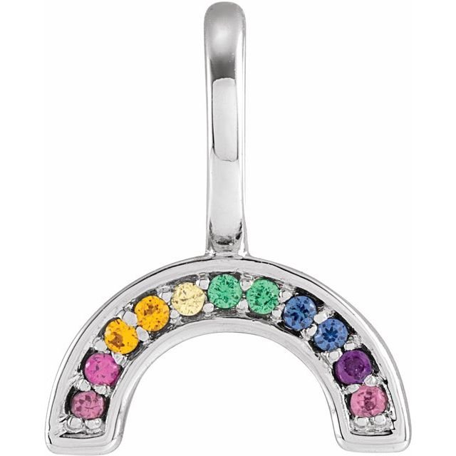 Rainbow Charm - erin gallagher variant--14K-white-gold
