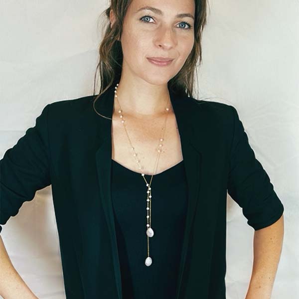 Reesa - Pearl Lariat Necklace - erin gallagher
