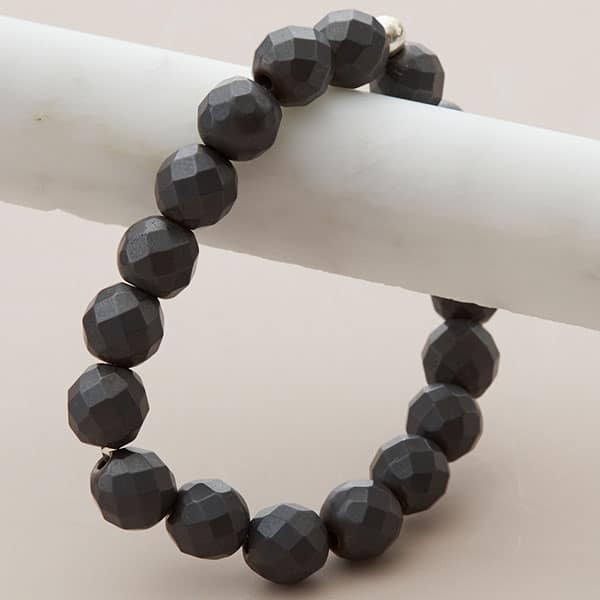 black stretch bracelet variant--Hematite