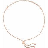 Adjustable diamond tennis bracelet in 14K rose gold with sliding ball clasp rose gold variant--Diamond variant--14K-rose-gold