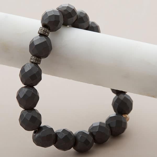 black diamond stretch bracelet variant--Hematite