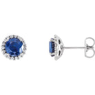 Sapphire Diamond Halo Earrings - erin gallagher