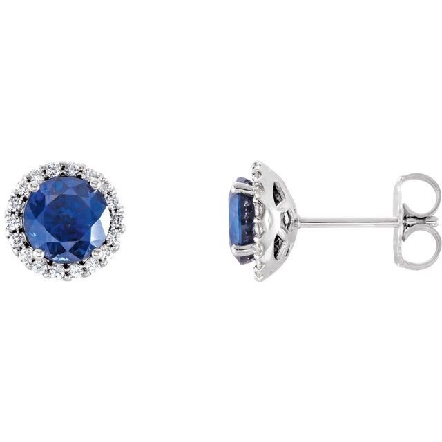 Sapphire Diamond Halo Earrings - erin gallagher