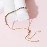 Sapphire adjustable tennis bracelet in 14K gold