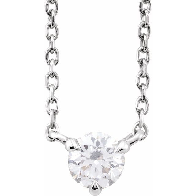 Solitaire Diamond Necklace - erin gallagher variant--14K-white-gold variant--Sterling-silver