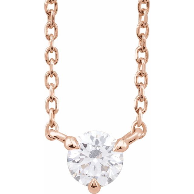 Solitaire Diamond Necklace - erin gallagher variant--14K-rose-gold