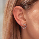 Spiral Sideways Diamond Hoop Earrings - erin gallagher