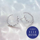 Spiral Sideways Diamond Hoop Earrings - erin gallagher