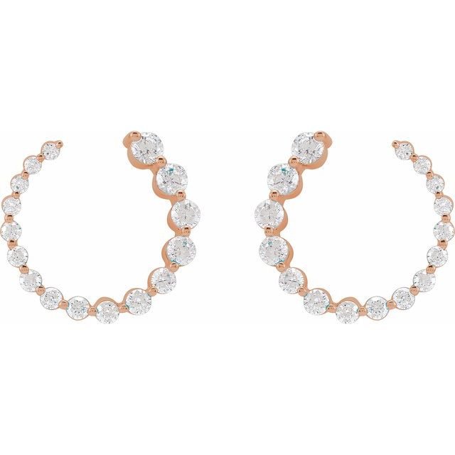 Spiral Sideways Diamond Hoop Earrings - erin gallagher