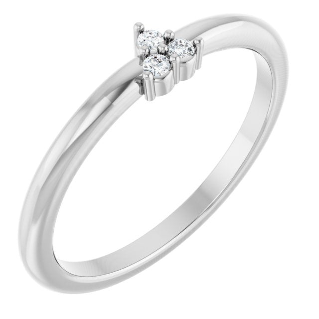 Three Diamond Cluster Ring - erin gallagher variant--Sterling-silver variant--7 variant--14K-white-gold