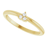 Three Diamond Cluster Ring - erin gallagher variant--14K-yellow-gold variant--7