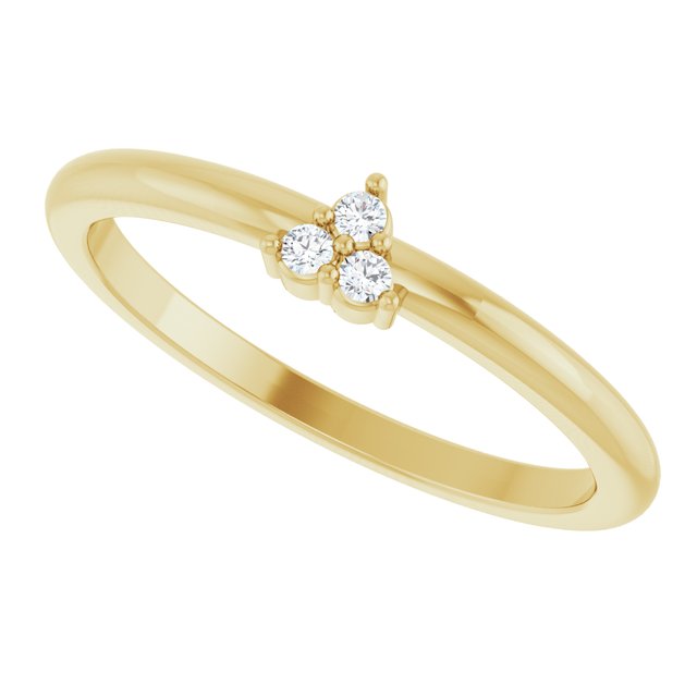 Three Diamond Cluster Ring - erin gallagher variant--14K-yellow-gold variant--7