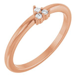 Three Diamond Cluster Ring - erin gallagher variant--14K-rose-gold variant--7